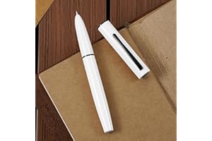 HONG DIAN Hongdian C1 Fountain Pen Fine Nib, Snow White & Classic Retro Design Metal Pen with Ink Converter