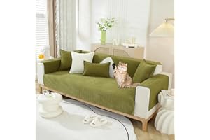 LIVEGO Soft Chenille Sofa Couch Cover, Dog Couch Cover for 1/2/3/4 seat, pet Couch Protector Water Resistant Furniture Protector for Pets Non-Slip Corner Sofa Cover L Shape Sofa Slipcovers for Living Room