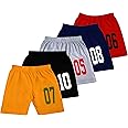 ICEDIVE Boys Regular Fit Cotton Shorts - Pack of 5, Printed Designs, Comfortable & Stylish