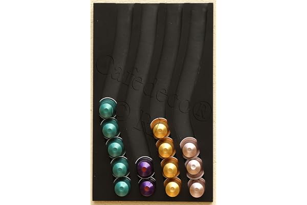Cafedeco distributeur porte capsules compatible nespresso 4BK capacité 40 capsules, dosettes 33x21x1cm
