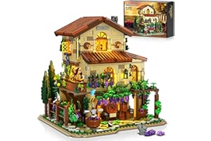 INSOON Weingut Chateau Haus Bauspielzeug mit Licht, 1826 Stück Weinberg Schloss Konstruktions Baukasten Modell, Weinberg Anwesen Klemmbausteine Spielzeug für Erwachsene Jugendliche Jungen Mädchen