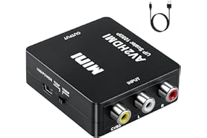 INF RCA to HDMI Converter, RCA to HDMI Adapter for Wii/PS2/PS3/PC/Xbox/SNES/N64/STB/VHS/VCR/DVD/Camera, Support PAL/NTSC with USB Cable, Support 1080P 60Hz.