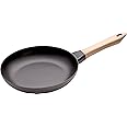 Staub 1005022 Cast Iron Pan with Wooden Handle, Suitable for Induction, 24 cm, Black