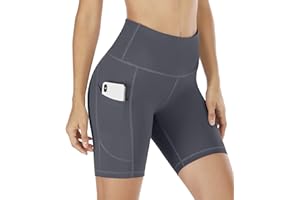 IUGA Cycling Shorts Women High Waisted Tummy Control Gym Shorts for Women with Pockets Workout Sport Yoga Running Shorts
