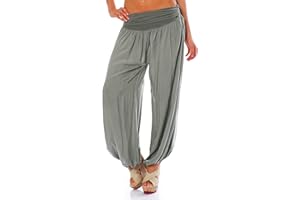 MALITO MORE THAN FASHION Malito Culotte Bouffante Harem Pantalon Aladin Sweatpants Boyfriend Pantalon Yoga 1482 Femme Taille Unique
