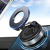 PlusAcc Soporte Móvil Coche Ventosa Magnético 360° – de vacío instalación en un Segundo, Compatible con iPhone 12-16, Univers