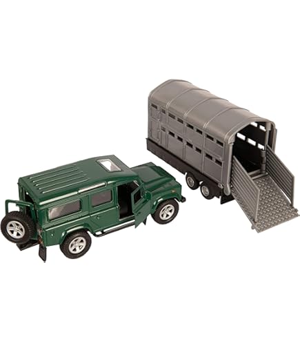 Four Wheel Enclosed Car Trailer White with Silver Top for 1/18