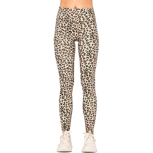 Ausla Pantaloni da Jogging da Donna Leopardati Pantaloni Sportivi Alta con Coulisse in Vita (S