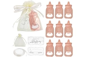 AOKBEAN 12 abridores de botellas para fiesta de bebé, regalo de boda, mini divertido juego de cerveza personalizado con bolsa pequeña para baby shower, revelador, llaves, bautizo, cumpleaños, agradecimiento,