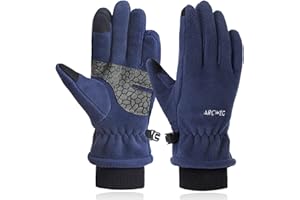‎ARCWEG Arcweg Winter Handschuhe Unisex Kinder Polar Fleece Fahrradhandschuhe Warme Wasserdicht Fingerhandschuhe Winddicht Fäustlinge für Jungen und Mädchen Outdoor Sport Wandern Laufen
