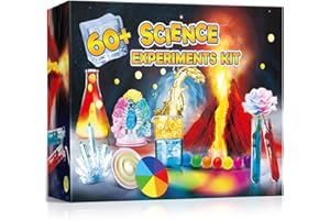 UNGLINGA Kit Scientifique pour Enfants - Laboratoire Enfant avec 60+ Expériences y Activites Manuelles eux Éducatif de Sciences et Chimie, Volcans