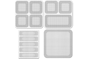 DRAUPNIR 55 Pièces Feuilles Patch de Réparation Moustiquaire, Kit de Réparation Moustiquaire Fenêtre Auto-adhésive, Ruban Réparation d'Écran Fenêtre Anti-Insectes pour Réparer Trous Déchirures