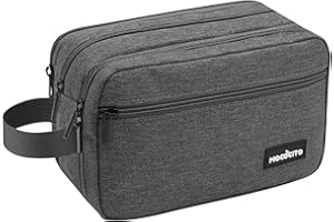 MOCOCITO Kulturbeutel, zum Aufhängen Faltbarer Reise Kulturtasche mit Tragegriff, Kosmetiktasche, Waschtasche für Damen&Herren -DREI Fächer(Grau)