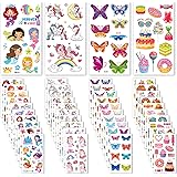 Leenou Tatuaggi per Bambini Temporanei, 40 Fogli Adesivi Tatuaggi Set Trasferelli per Bambini de Unicorno Farfalla Dolce Stic