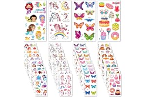 Leenou Tatuaggi per Bambini Temporanei, 40 Fogli Adesivi Tatuaggi Set Trasferelli per Bambini de Unicorno Farfalla Dolce Sticker per Ragazze Ragazzi Adulti Regali Gratificanti Feste di Compleanno