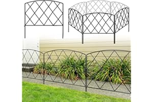 Thealyn Decorative Garden Fence 60cm (H) x 3m (L) Rustproof Metal Fence Panels No Dig Fence for Dogs Yard Patio Animal Barrier Flower Bed