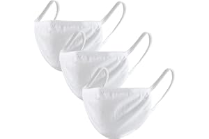 Evoni 3er Pack Kinder Stoffmaske Gr. S in Weiß aus Baumwolle mit Filter