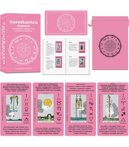 Smoostart Holografische Tarotkarten Auf Französisch – Inkl. Leitfaden Für Anfänger, Mit Elementen, Chakren & Symbolen
