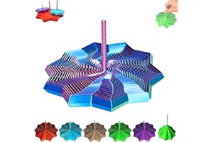 Amarise 3D-Printed Expanded Sensory Fidget Star – Spiral Honeycomb Hexagon with Handle, Stress Relief Toy, for Adults & Teens, PLA Material (Holographic, 6.89in)