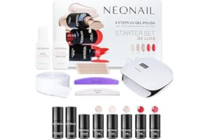 NÉONAIL Starter Set DE LUXE - LED UV Lampe 36W/248 - UV Nagellack - Maniküre Set - Top - Set Starterset mit Lampe - Sets - Nagellack Set - Farben - Base - Manicure - Nagelset