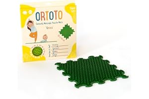 ORTOTO Single Sensory Massage Mat, Puzzle mat, Orthoepedic - Manual Massage Mat (Grass, Dark Green)