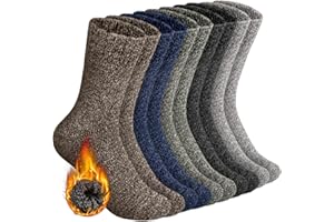 SIHOHAN Mens Wool Socks 5 Pairs Winter Thermal Socks Cozy Warm Thick Boot Sock for Ski Walking Hiking