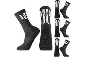 Zuimei 3/4 Pairs Kids Football Socks Grip Socks, Anti-Slip Football Sock Nonslip Football Kids Ankle Sock for Running Training Sporting for Boys Girls Size 4-5.5