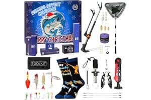 ‎MOYEL Moyel Angel Adventskalender 2025 Männer Ideen 24 Days Angeln Geschenk Angler Adventskalender Teenager Jungs 13-18 Jahre Angelkalender Angelzubehör Set Fisch Weihnachtskalender 2025 Herren Kreativ