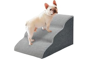 WGYTECH Hundetreppe Für Kleine Hunde 3 Stufen Haustiertreppe Katzentreppe für Sofa Bett Waschbar&rutschfest Abnehmbarer Bezug Hunderampe für Couch für Hunde und Katzen