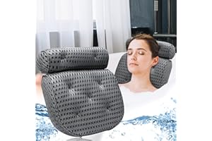 MOOING Badewannenkissen, Nackenkissen Badewanne, Badekissen für Badewanne mit 7 Haken, 4D-Air-Mesh-Technologie, Badewannen Zubehör, Badewannenkissen Nacken für Home Spa