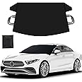 EcoNour Car Windshield Cover for Ice and Snow | Upgraded 600D Oxford Fabric Windshield Frost Cover for Any Weather | Water, Heat & Sag-Proof Car Windshield Snow Cover | Standard (69 x 42 Inches)