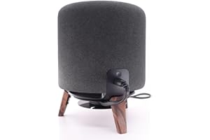ALLOERY Soporte de altavoz para Echo Sub y Homepod, soporte de escritorio de madera (patas de nogal negro)