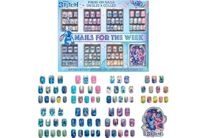 Stitch Press-On Lösnaglar 84-pack Glitter Förlimmade Flickor
