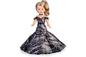 Nancy Colección - Muñeca 55 Aniversario Gala, edición Limitada, muñeca con Vestido de Gala Negro, Pelo Rubio en coleta, con Detalles Brillantes, para coleccionistas, Famosa (NAC53000)