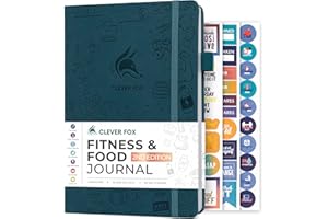 Clever Fox Journal de fitness et alimentaire – Planificateur de nutrition et d'entraînement pour homme et femme – Carnet de bord d'exercices de régime et de gym avec calendriers, suivi de régime et