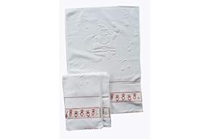 OM DOLCE CASA Strofinacci Canovacci Asciughini Asciuga Piatti Natalizi Variante Renne di Natale Set da 3 Pezzi 100% Cotone con Inserto in Tela Aida per Ricamo punto croce