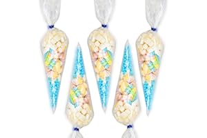 BURMONT'S SPECIALITY GIFTS Pre-Filled Childrens Birthday Party Sweet Cones - Choose From Pink or Blue – Exclusive To Burmont's (20 Pack Blue)