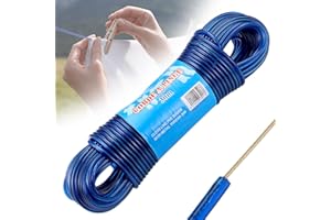FENTAR 30m Cuerda Tendedero Exterior, Cuerda para Tender Ropa Exterior de Alta Resistencia Núcleo de Acero, Fuerte 4mm Dia Cordel Tender Ropa, Cuerda para Tendedero de Ropa Antióxido e Impermeable,120KG LC