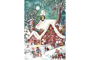 ‎RICHARD SELLMER VERLAG Nostalgischer Adventskalender mit Bildern und Glitzer für Kinder und Erwachsene "Winterliches Treiben"