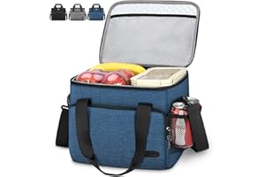 Lubardy 15L Bolsa Isotermica Nevera Portatil Bolsa Termica Porta Alimentos Bolsa Nevera Pequeña para Camping Comida Playa Almuerzo Azul