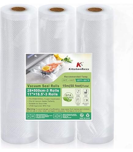 Sac Sous Vide KitchenBoss Alimentaire,Rouleaux De Mise Sous Vide