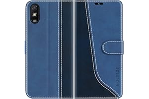 Mulbess Funda para Xiaomi Redmi 9A, Funda de Cuero PU, Cierre Magnético, Ranura para Tarjeta, Soporte Plegable, Elegante Diamante Azul