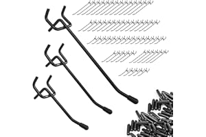Nivithi 60 5/10/15cm Metal Pegboard Hooks,2.5cm Hole Pitch,Peg Board for Tools,Peg Boards for Walls,Panel Display Hooks for Garage,Workshop,Supermarket,and Retail Stores
