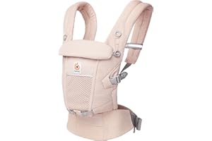 Ergobaby Mochila Portabebé ergonómica Adapt Malla SoftFlex, para recién nacidos, 3 posiciones de transporte, Pink Quartz