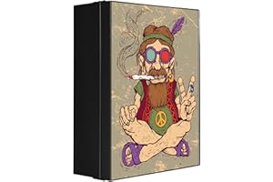 ‎BANJADO banjado® XXL Medizinschrank abschliessbar mit Motiv Peace 35x46x15cm - großer Arzneischrank/Medikamentenschrank aus Metall zur Medikamenten Aufbewahrung - Apothekerschrank mit 3 Schlüsseln