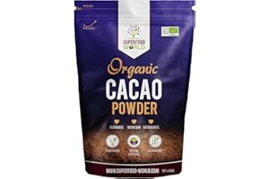 SUPERFOOD WORLD Organic Peruvian Raw Cacao - Premium Cocoa Powder 500g - Nature’s Chocolate Powder Rich in Magnesium & Flavonoids - Ideal for Hot Chocolate, Smoothies & Baking