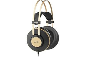 AKG Pro Audio K92 słuchawki nauszne z zamkniętym tyłem, słuchawki studyjne, czarny matowy i złoty