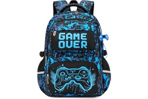Amythe Cartable École Garçons 8 à 12 ans Lumineux Réfléchissant Léger, Bleu | Imperméable Ergonomique Respira…