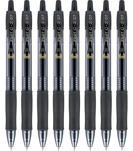 Pilot G-2 - Set Di 6 Penne A Sfera Retrattili Con Inchiostro Gel, Punta