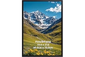 Ditwis Cornice 50x70 Nera, Alluminio Cornice per Poster, Foto e Opere d'Arte e Puzzle 70x50 cm, Porta Poster da Parete per Casa, Ufficio e Gallerie